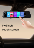 Écran tactile 9,66'' 4G LTE 3CH, caméra de recul intelligente avec ADAS DMS, grand angle de vue, 2+32g Android, assistance au stationnement