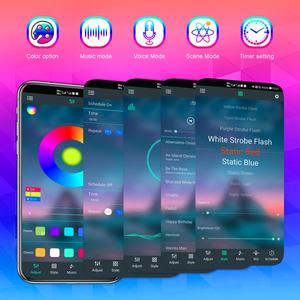 Tira de Luces LED RGB Inteligentes de 5V 5050 RGBIC con Cambio de Color, Modo de Sincronización Musical, Control por Aplicación Bluetooth desde el Teléfono, USB, Efecto de Fuegos Artificiales - Product Image 2