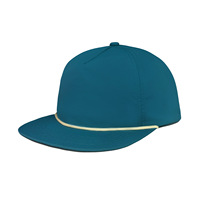Gorra de Béisbol Estructurada de 5 Paneles con Visera Plana, Cordón Ajustable, Logotipo Bordado Personalizado, Tela de Secado Rápido, Venta al Por Mayor
