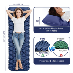 Almohadilla para dormir para acampar, alfombrilla autoinflable ultraligera para acampar, bomba de pie integrada, colchón de aire impermeable duradero para acampar - Product Image 3
