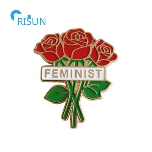 Personalizado Rose Glitter Girl Women Right Power Feminism Feminist Lapel Pins Insignias Broches Custom Feminist Esmalte Pin - Product Image 4