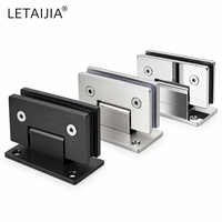 Charnière de porte de douche en acier inoxydable 304 avec plaques de montage rectangulaires et joints de protection pour quincaillerie de salle de bain