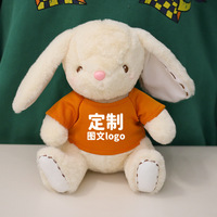 Poupée en peluche lapin personnalisée T-Shirt Logo Motif Cadeau d'activité anti-stress-Peluche super douce