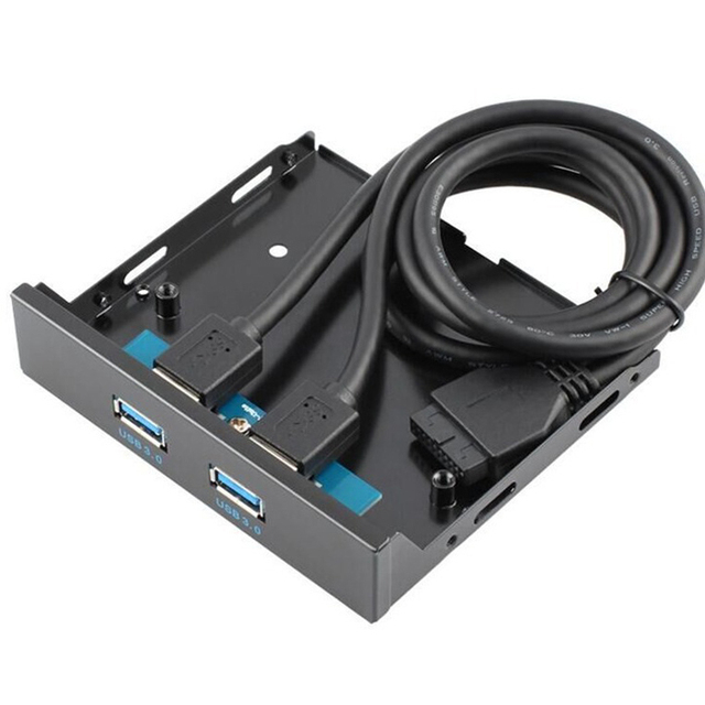 D2692 USB Frontpanel 3.5" Floppy Einschub 2x USB 3.0 20Pin USB 3.0 Kabel Adapter