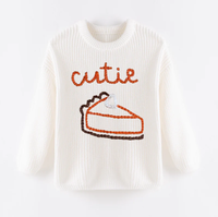 Suéter de punto para niñas, bordado personalizado, nombre personalizado, manga larga, Otoño Invierno, Navidad