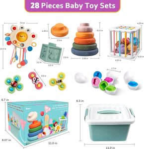 Jouets Montessori Sensory Bins Jouets à tirer Jouets de <span class=keywords><strong>bain</strong></span> <span class=keywords><strong>pour</strong></span> bébés 6 en 1 Blocs empilables Anneaux Jouets <span class=keywords><strong>pour</strong></span> bébés de 6 à <span class=keywords><strong>12</strong></span> <span class=keywords><strong>mois</strong></span> - Product Image 3