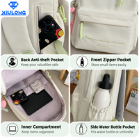 Sac à dos scolaire grande capacité pour adolescentes, tendance, broderie marguerite, multi-poches, idéal pour la rentrée des classes - Fabricant Mochilas