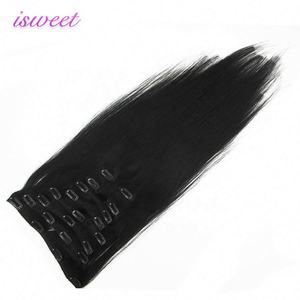 Jet <b>Black</b> tangle Free Shedding Free Remy Human <b>Hair</b> Clip in <b>Hair</b> <b>Extensions</b> - Product Image 6