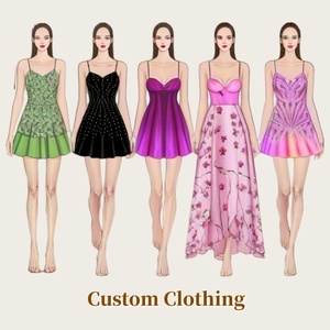 Vêtements <span class=keywords><strong>Chinois</strong></span> Odm Oem Designer Logo Personnalisé Robe Marque Bas quantité minimale de commande Été Femmes Vêtements Fabricants Personnalisé - Product Image 1