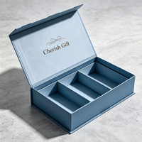 Boîte cadeau rigide à fermeture magnétique de luxe, logo personnalisé, diviseur multi-compartiments, emballage en papier aseptique recyclable en forme de livre