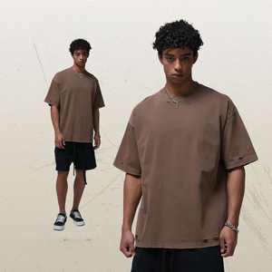 Camiseta Holgada de Algodón 100% para Hombre, Nueva Colección Primavera/Verano, 275g, Estilo Retro, Corte Clásico, Lavado Desgastado, Moda - Product Image 4