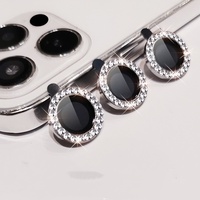 Protection d'objectif en verre trempé diamant pour iPhone 15 14 12 Pro Max Protection d'objectif d'appareil photo arrière en verre 3D Grade AAA