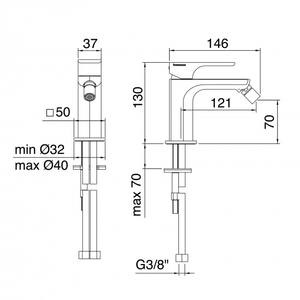 Treemme Hask stile moderno in acciaio inox finitura Bidet Mixer per il bagno - Product Image 2