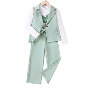 Vêtements Fille Ensemble Gilet Trois Pièces Décontracté Tendance Vente en Gros Vêtements pour Adolescentes - Product Image 1