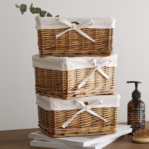 Paniers de rangement en osier de grande taille pour bureau, paniers de rangement en tissu pour articles divers, livres, collations et jouets - Product Image 2