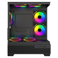 Boîtier de tour d'ordinateur en verre trempé AntarcChill Factory, boîtier de PC de jeu ATX, boîtier de PC de bureau M-ATX ITX, boîtier de tour moyen avec alimentation