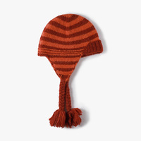 Nouveau design tendance : Bonnets personnalisés bicolores de haute qualité avec cache-oreilles, nœud tressé et pompon, pour l'hiver