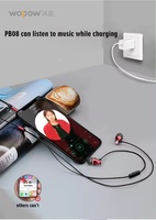 Wopow PB08 Li-Polymère 3200mAh ABS+PC Ultra Mince Étui Chargeur Portable iPhone X 20W Charge Rapide Affichage LED Power Bank