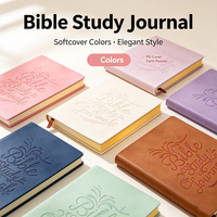 Carnet de journalisation pour l'étude biblique, couverture rigide en cuir, 100 feuilles, reliure cousue de haute qualité, mise en page guidée, planification de la foi