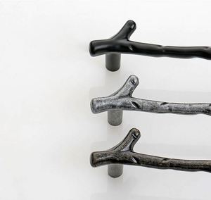 WEKIS New Arrival Vintage Dresser Pulls and Retro <b>Knobs</b> Handles Kitchen Handles <b>Black</b> Knurled Long Handle for Wardrobe - Product Image 2