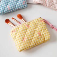 Sac de rangement pour cartes personnalisé pour femmes, motif floral, minimaliste, matelassé, pour rouge à lèvres, cadeaux, porte-monnaie matelassé, portefeuille portable