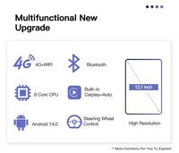 Mise à niveau de l'autoradio avec écran multimédia Android 12,1 pouces, WiFi, 4G, CarPlay compatible avec QX56 Armada