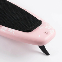 Planche de paddle gonflable rose Sakura en PVC tout usage de 10 pieds avec kit de yoga pour femmes, idéale pour le lac, la plage et les sports nautiques pour débutants