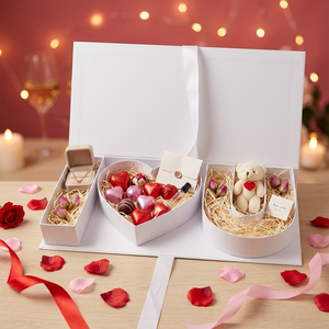 Valentine's Day Luxury Handmade Biodegradable Recycled Materials Fillable Chocolate Cardboard Rigid I Love You <b>Book</b> Shaped Food - Product Image 1