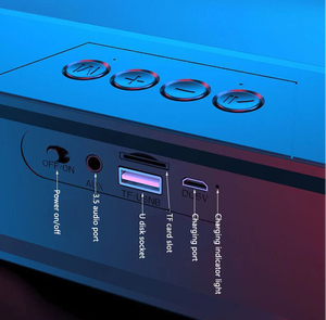 Haut-parleur sans fil BT 5.0 Dual Full-Range Drivers Multicolor Running Lights Support TF Card/AUX/<span class=keywords><strong>FMradio</strong></span> Long Playtime - Product Image 6