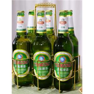 Portador de bebidas metálico dorado para seis paquetes, para cerveza, vino, barbacoa y fiestas. - Product Image 4