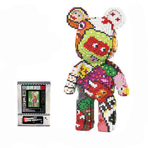 Blocs de construction Mpin de 43 cm, modèle d'ours à construire soi-même, <span class=keywords><strong>puzzle</strong></span> 3D, jouet de construction à collectionner, cadeau pour adolescents et adultes, modèle en briques - Product Image 1