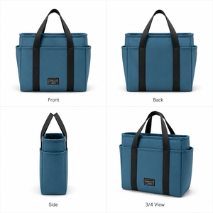 Panier isotherme pliable en polyester non tissé imperméable avec fermeture éclair grande capacité pour canettes et vin - Product Image 3