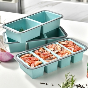 Cross-border Best-selling Silicone Compartmentalized Lunch Box <strong>Freezer</strong> Molds <strong>Lid</strong> 600ml/450ml/350ml Capacities Food Storage - Product Image 2
