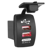 Cargador de coche y motocicleta con USB dual de 12-24V, 5V 31A, ajuste universal estándar para coche eléctrico, ATV, barco