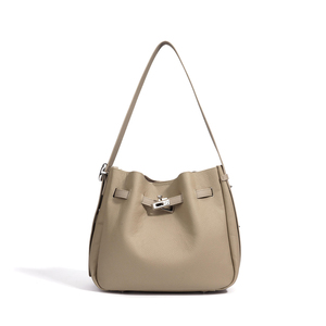 Sac seau de luxe en cuir grainé pour femme, sac à bandoulière classique grande capacité, sac fourre-tout en cuir véritable de qualité supérieure avec poignée supérieure - Product Image 2
