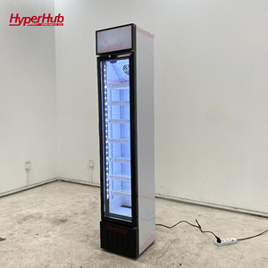 Enfriador de Bebidas con <span class=keywords><strong>Puerta</strong></span> de Vidrio Alta y Delgada, Logotipo Personalizado, Color LED, Enfriamiento Directo por Aire para Panadería, Cine, Salón - Product Image 4