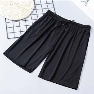 Nuevos pantalones cortos formales de verano para hombre, con cordón en la cintura, de secado rápido, para gimnasio, culturismo, pantalones cortos sueltos para exteriores, pantalones cortos de playa para Fitness, Color sólido - Product Image 6