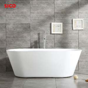 <span class=keywords><strong>Baignoire</strong></span> autoportante en acrylique au design minimaliste avec des contours lisses - Product Image 1