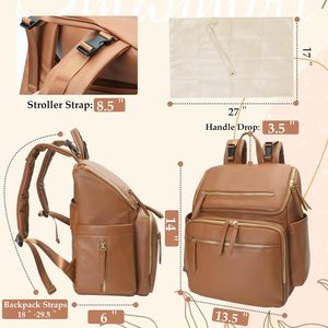 <span class=keywords><strong>Sac</strong></span> <span class=keywords><strong>à</strong></span> couches en cuir <span class=keywords><strong>sac</strong></span> <span class=keywords><strong>à</strong></span> dos <span class=keywords><strong>avec</strong></span> pochettes de rangement matelas <span class=keywords><strong>à</strong></span> <span class=keywords><strong>langer</strong></span> sangles de poussette et 4 poches isolées grand <span class=keywords><strong>sac</strong></span> <span class=keywords><strong>à</strong></span> couches pour bébé - Product Image 2