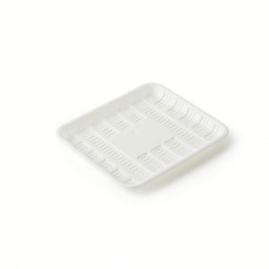 Bandeja Rectangular Desechable Ecológica y Resistente, Plato de Cena Biodegradable y Compostable de Almidón de Maíz, Blanco para Fiestas - Product Image 1