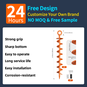 Bewehrung pfahl anker Spiral boden Anker haken Hochleistungs-Zelt pfähle aus verzinktem Metall für Außen dekorationen Schaukel set - Product Image 2