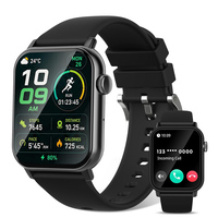 Montre connectée avec écran de 2,3 pouces, contrôle par application, 2 bracelets, fréquence cardiaque, pression artérielle, podomètre sportif, montre connectée santé pour hommes et femmes