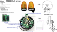 Hiland 2026 Blitzlampe mit Integrierter LED & 12-24V AC/DC F5000 für Drehtore