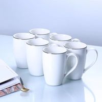 Fournisseur de tasses à sublimation personnalisées pour eau et lait, tasse à café en céramique blanche à sublimation avec bord noir