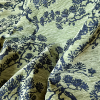 Tissu Jacquard Floral Chenille 380 GSM, Tissé Lourd pour Canapé, Idéal pour Coussin Décoratif