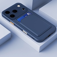 Étui de téléphone élégant en silicone souple pour cartes de crédit, compatible iPhone 11 12 13 Mini 14 15 16 17 Pro Max A16 A17 S26 Ultra, coque couleur bonbon