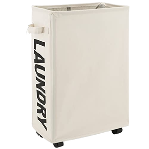 Household Double Easily Transport Foldable Dirty <strong>Laundry</strong> <strong>Basket</strong> Hamper <strong>with</strong> <strong>Wheels</strong> Dirty <strong>Laundry</strong> <strong>Basket</strong> - Product Image 1