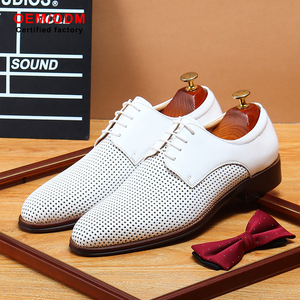 Chaussures habillées brogues perforées sur mesure OEM pour hommes, style britannique, en cuir de vachette, grande taille, à lacets, pour mariage - Product Image 6