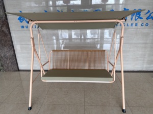 Sillón Columpio Moderno Personalizable de 3 Plazas, Tejido en Ratán, con Toldo, Estructura de Acero, para Patio, Jardín, Porche, <span class=keywords><strong>Hamaca</strong></span> - Product Image 5