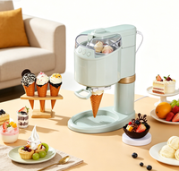 Machine à glace molle automatique domestique pour comptoir, pour la préparation de cornets de glace faits maison, idéale pour les desserts des enfants